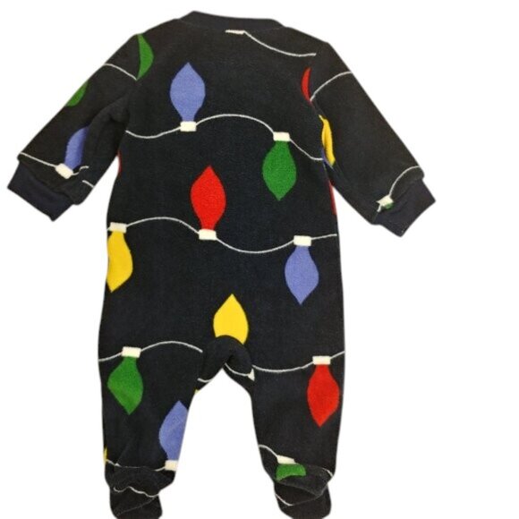 Carter's Holiday Lights Fleece 2-Way Zip-Up Footie Pajama - Newborn - Picture 2 of 6